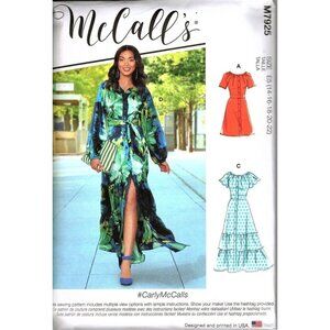 McCall's M7925 Misses 14 to 22 Button Front Dresses Uncut Sewing Pattern New